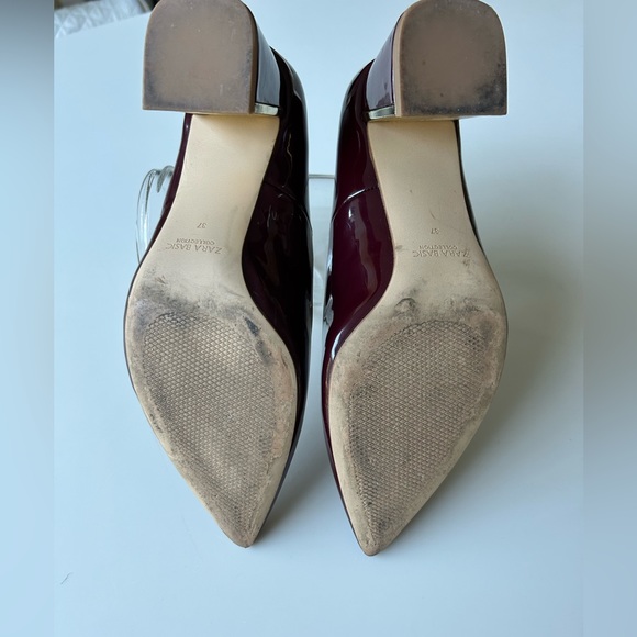 ZARA BASIC BURGUNDY/GOLD SHOES - Picture 5 of 5
